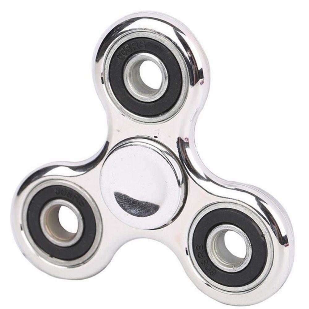 Cooler Fidget Spinner EDC Spinner für Bulk Angst Autismus ADHS Anti-Stress Tri-Spinner Hohe Qualität Erwachsener Kinder Spielzeug Zubehör silber