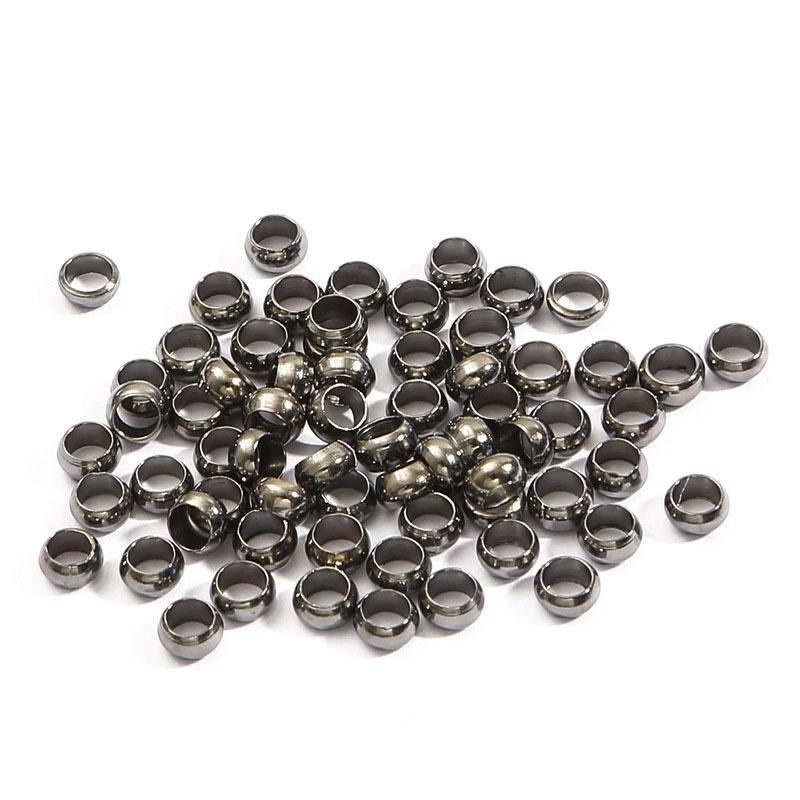 Kreative Stopper Ball Beliebte Erkenntnisse Schmuck Liefert Kupfer Crimp End Perlen Spacer Perlen Hohe Qualität Dia 1,5-4mm Schmuck Machen 100-500 teile/los 2.0mm 500PCS/Pack schwarz