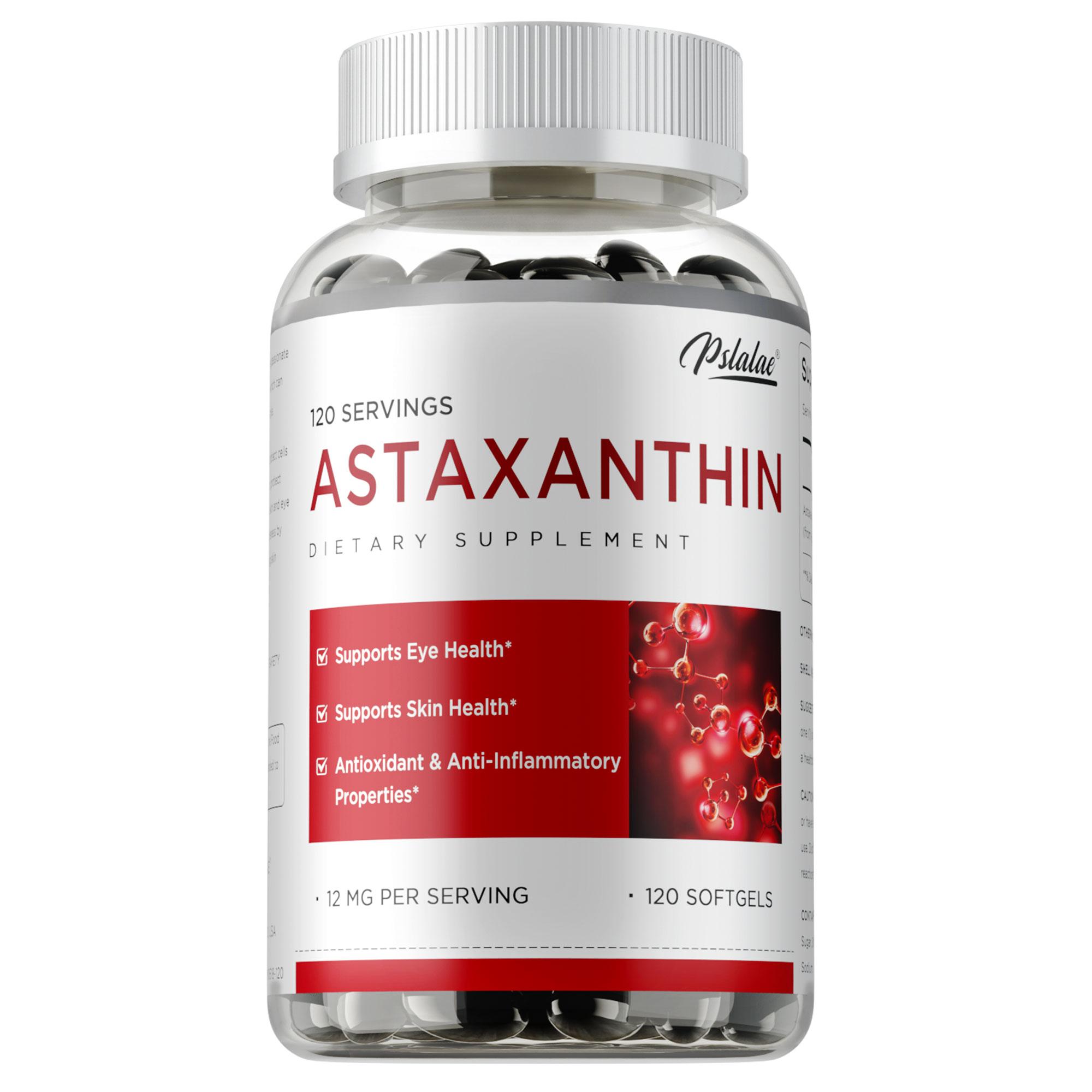Astaxanthin 12mg, Premium Astaxanthin Antioxidans Nahrungsergänzungsmittel | Frische Mikroalgenquelle | Unterstützt die Gesundheit von Augen, Gelenken & der inneren Durchblutung 120