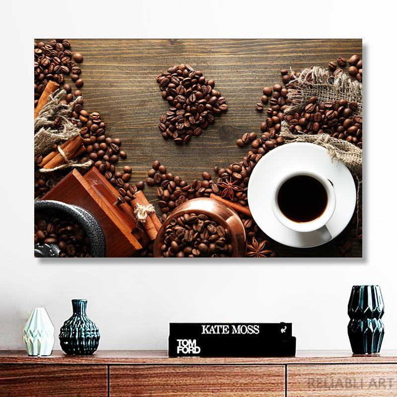 Vintage Kaffee Cookie Leinwand Malerei Nordic Poster Druck Wand Kunst Bild für Wohnzimmer Kaffee Club Cafe Decor Cuadros 21x30cm No Frame