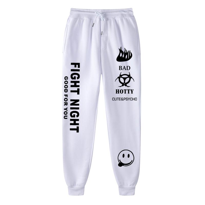 2022 herbst winter Brief Drucken Jogginghose Baggy Hosen Frauen Jogger Harajuku Bleistift Hose Hosen Mittleren taille Schweiß Hosen L weiß