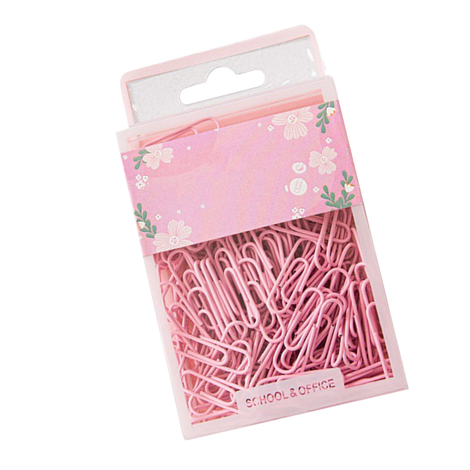 70 Stück Büroklammern Lebendige Farbe Niedliche Kleine Büroklammern Langlebige Rostfreie Eisen-Büroklammern für rosa