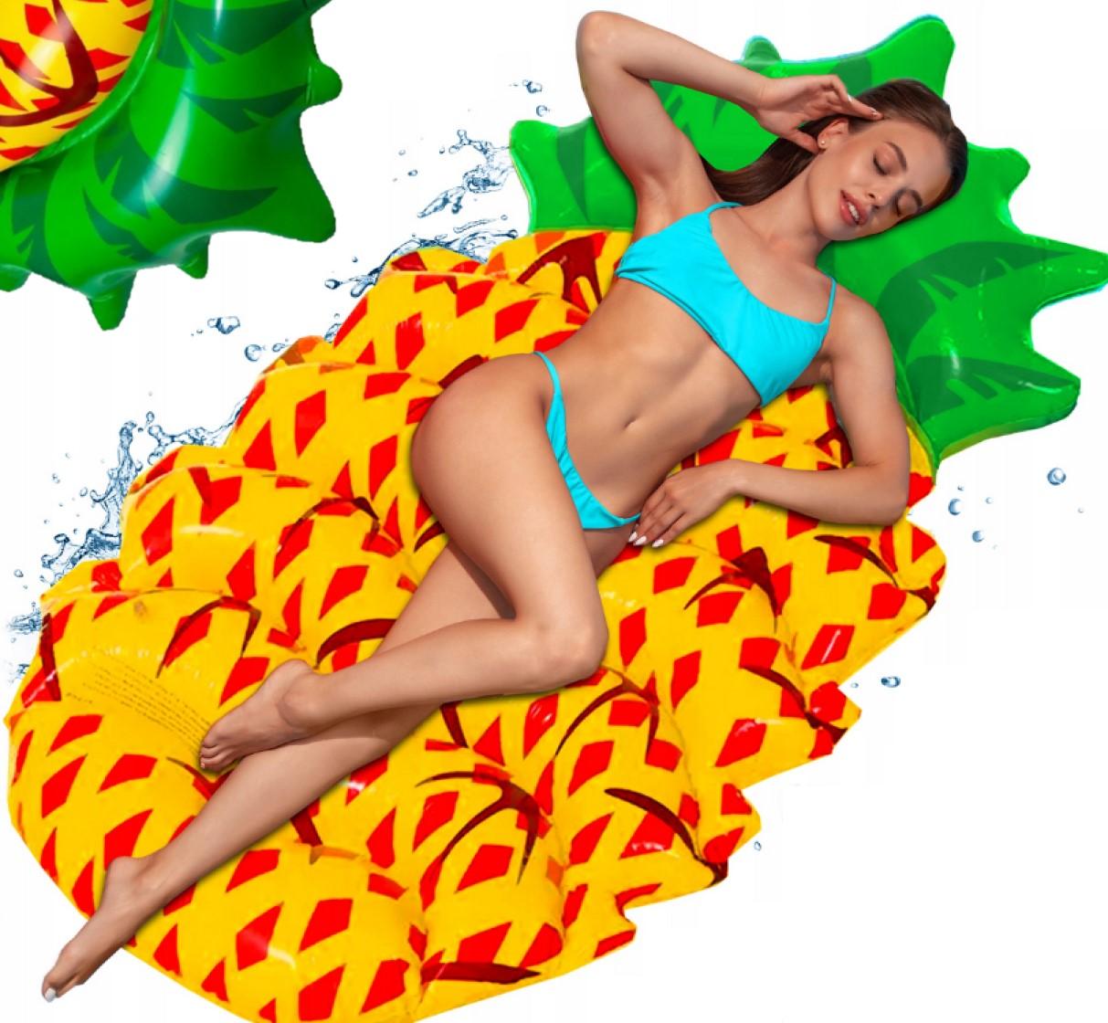 Aufblasbare Matratze zum Schwimmen Ananas Strand XXL Groß Schlauchboot Sessel