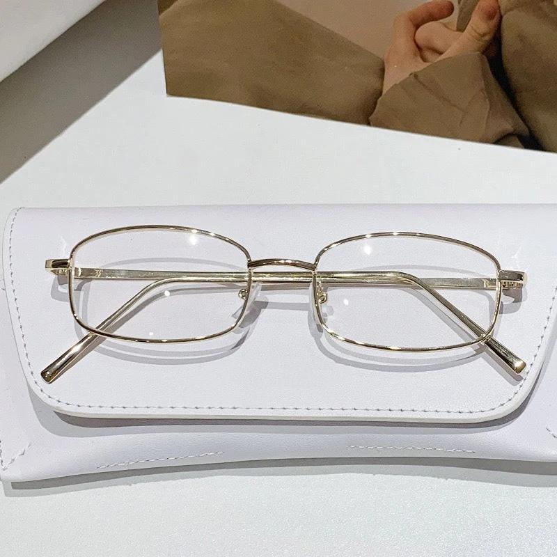 Y2K Harajuku Kleine Quadratische Rahmenbrille Damen Retro Metallbrille Klare Brille Dekorative Brille gray