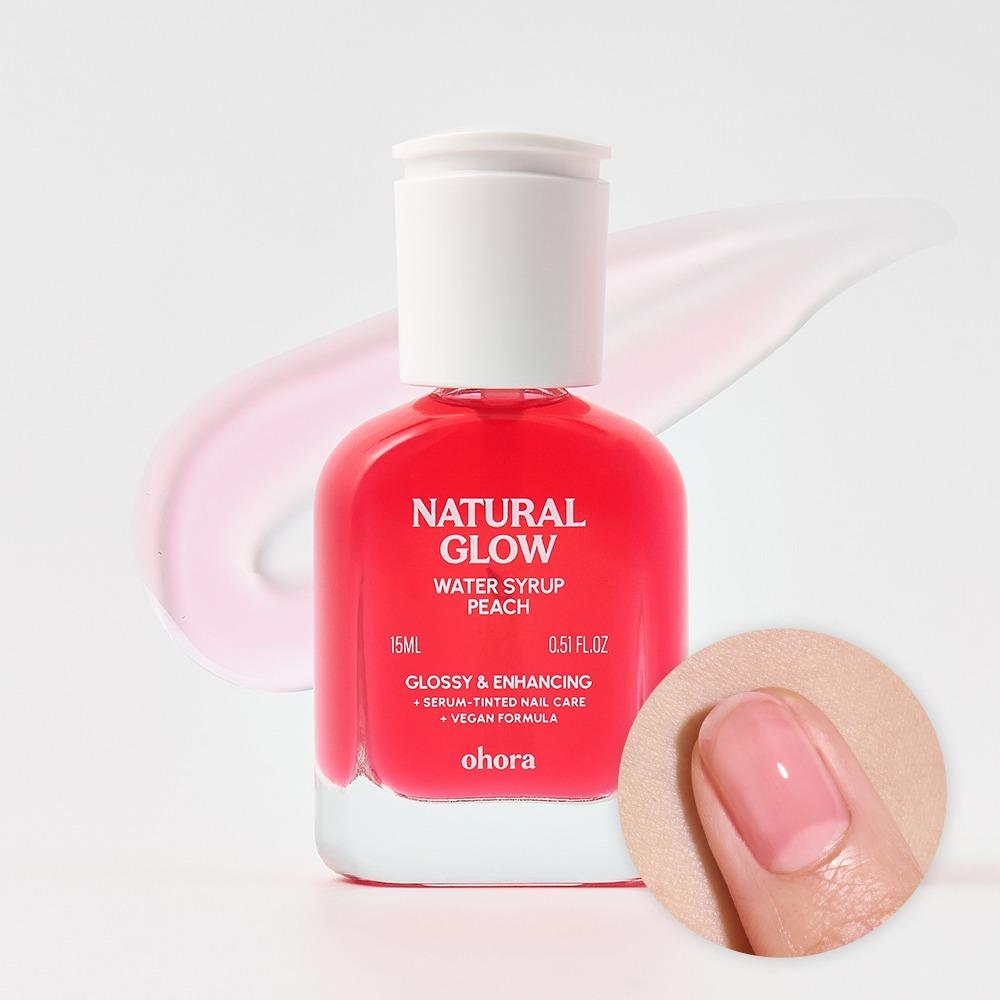 [ohora] Sirup-Nagelhärter 15ml (10 Farben) - Professioneller Nagelhärter mit transluzentem Sirup-Ton PEACH