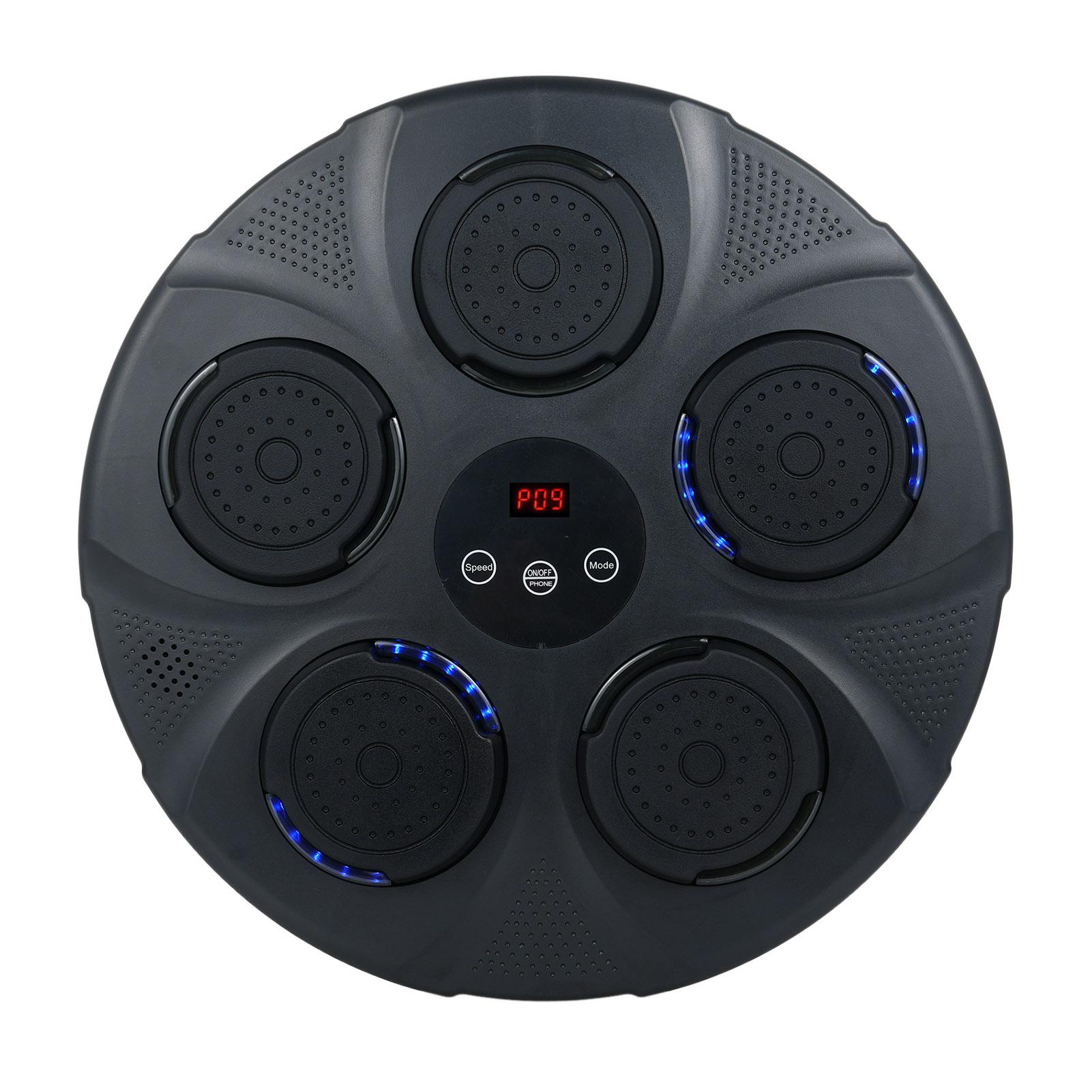 Musik-Boxmaschine mit Boxhandschuhen, an der Wand montierter intelligenter Musik-Boxtrainer, elektronisches Boxen schwarz