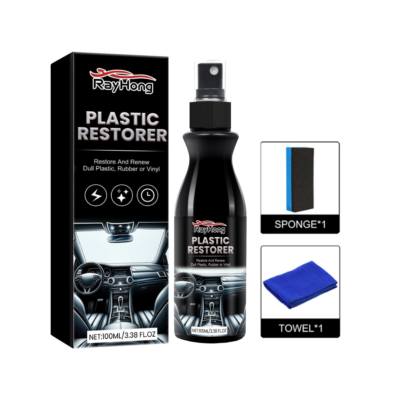 Rayhong Auto-Kunststoff-Auffrischer, Autositz-Innenraum-Armaturenbrett-Reinigung, Fleckenentferner, Politur-Auffrischer 100ml