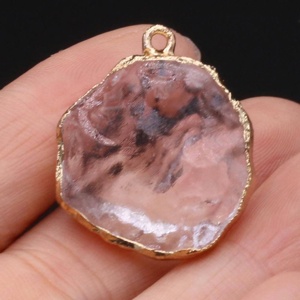 Naturstein-Anhänger, Vintage-Stil, Modeschmuck, unregelmäßige Form, Choker-Halsketten, Geschenkideen, Schmuck, hochwertiges Geschenk für Frauen 25x25mm