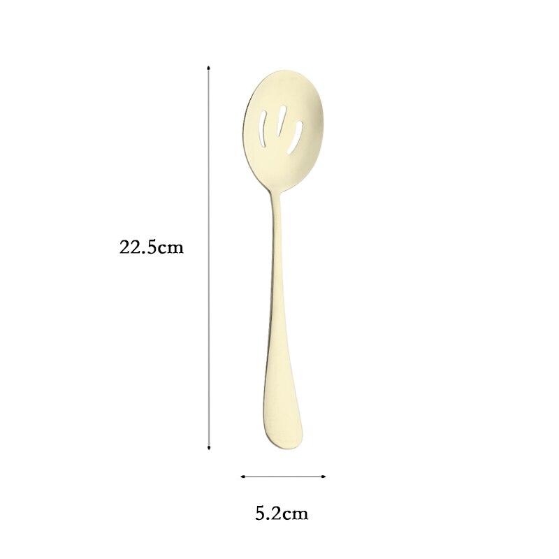 Champagner Gold Buffet Servierset Edelstahl Geschirr Besteck Salat Löffel Gabel Kuchen Schaufel Service Löffel Geschirr Besteck Set 1pc colander spoon champagner