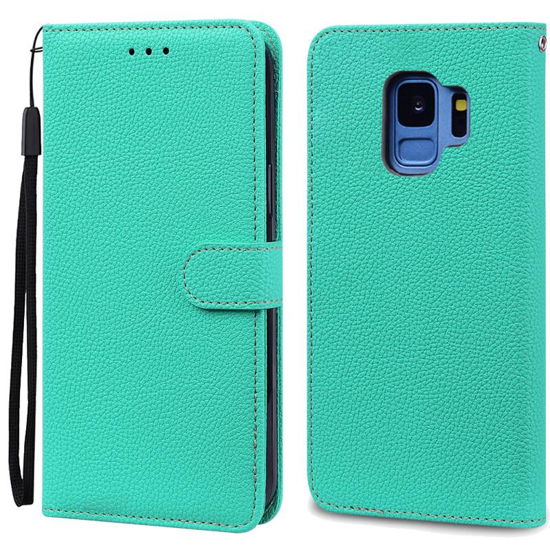 S9/S9 Plus Hülle Für Samsung Galaxy S9 Hülle G960F Leder Brieftasche Klapphülle Für Samsung Galaxy S9+ S 9 Plus G965 Coque Handyhülle For Samsung S9 himmelblaue