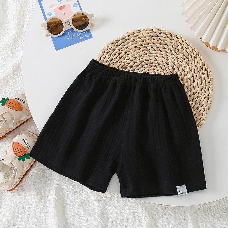 Sommer Kinder Shorts Mädchen Einfarbig Kurz Baby Reine Baumwolle Freizeit Hose Kinder Kurze Hose Junge Sportbekleidung Oberbekleidung 140 schwarz