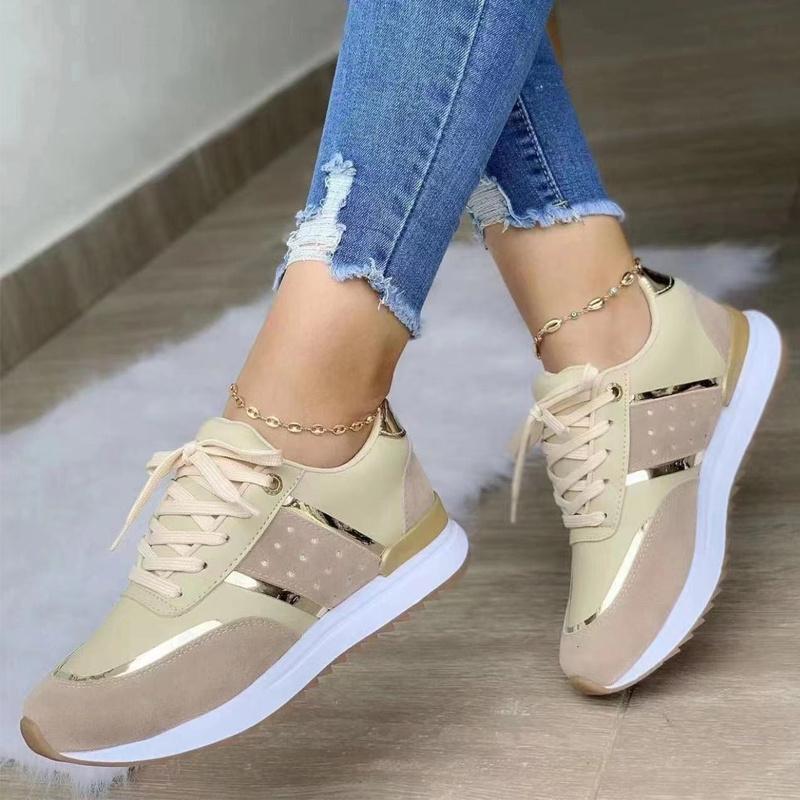 Turnschuhe Frauen Plattform Schuhe Leder Patchwork frau Casual schuhe Sport Schuhe Damen Laufen Outdoor Vulkanisierte Schuhe 42 khaki