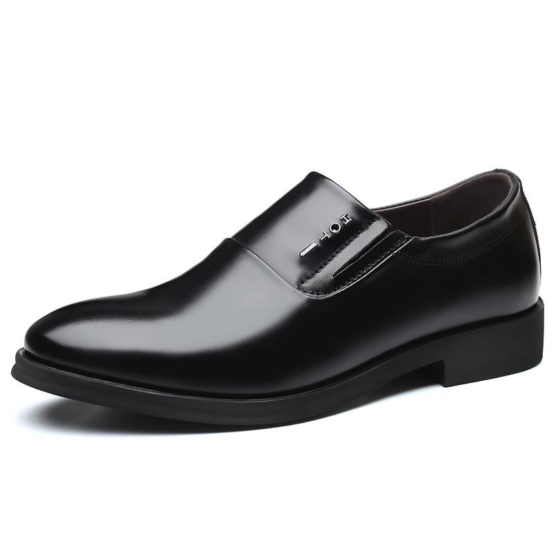Sommer Neue Leder Leder Schuhe Business Kleid Casual Schuhe Rindsleder Slip-on Schuhe Männer Alle-spiel Hochzeit Schuhe 44 schwarz
