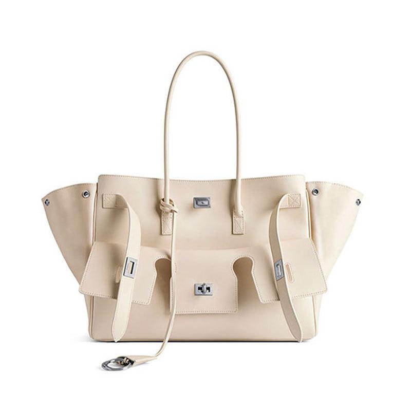 Tragetasche B's Neue Bel Air Umhängetasche für Herbst und Winter Entspannung Pendeln Große Tasche Modische und Hochwertige Tragetasche beige