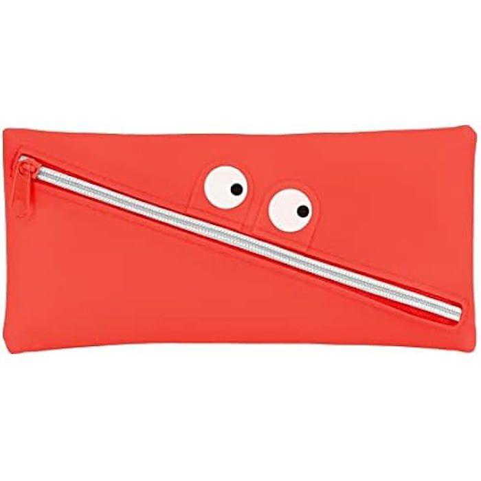 Schlampermäppchen - SAFTA - Gesicht - 22 x 11 x 1 cm - Rot - Unisex rot