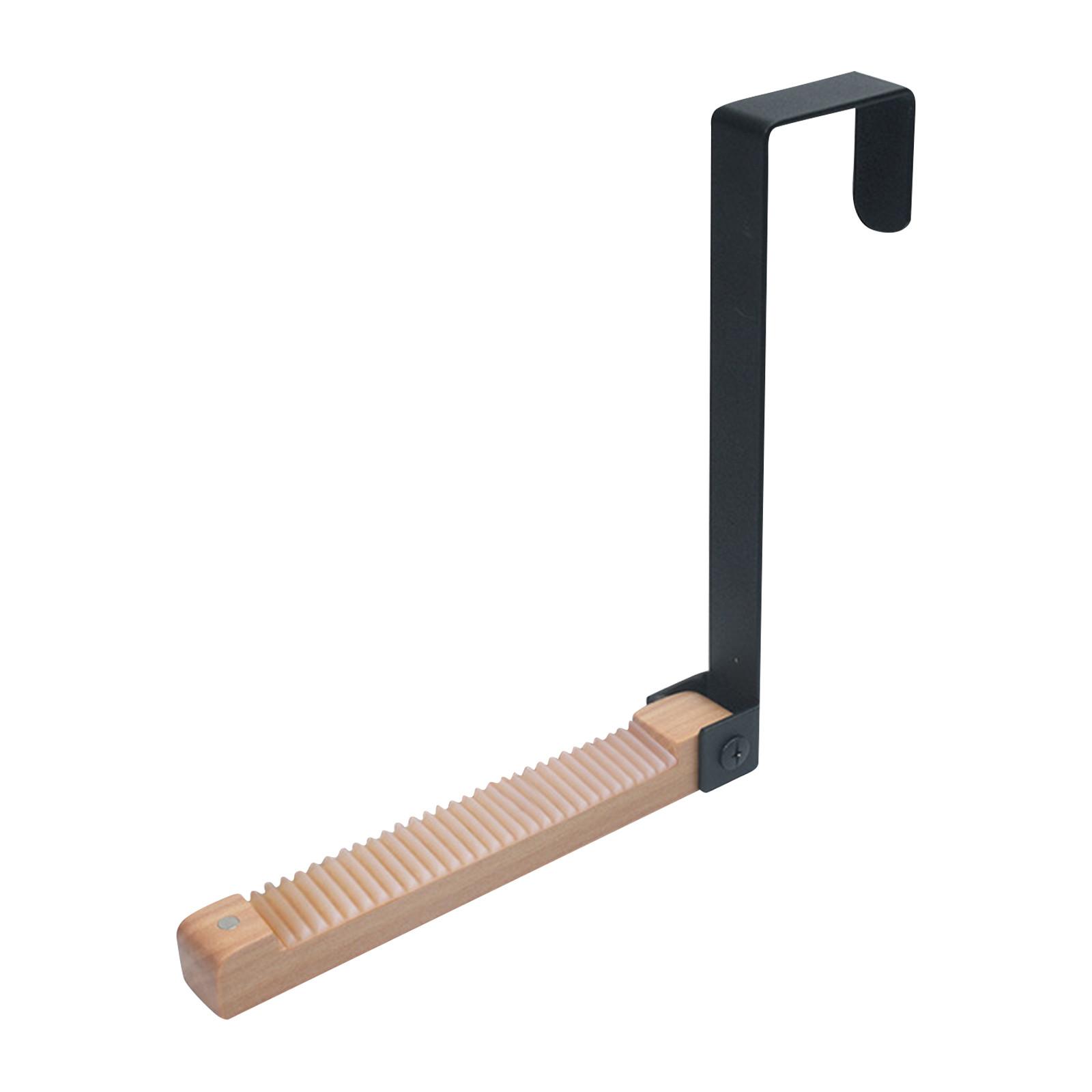 Faltbare Holzhaken über der Tür. Faltbare Kleiderhaken aus Holz, Haken über der Tür zum Aufhängen von Handtüchern, Kleidung, Kränzen und Taschen. One Size schwarz