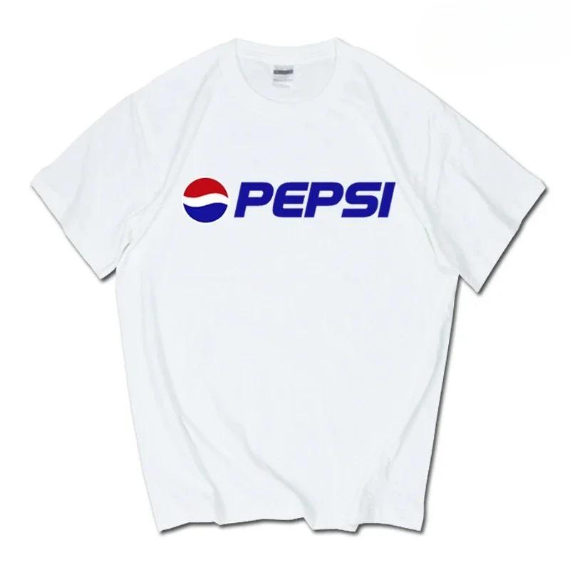 2026 Sommer Neue Trendmarke INS Pepsi Cola Gemeinsames T-Shirt Sprite Coca-Cola Herren und Damen Locker Baumwolle Paare Kurze Ärmel XXXL hellbraun