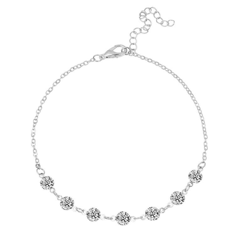 Strand Gold Silber Farbe Kristall Legierung Fußkettchen Fußkettchen Armbänder Weiblichen Heißer Sommer Fuß Kette Schmuck silber