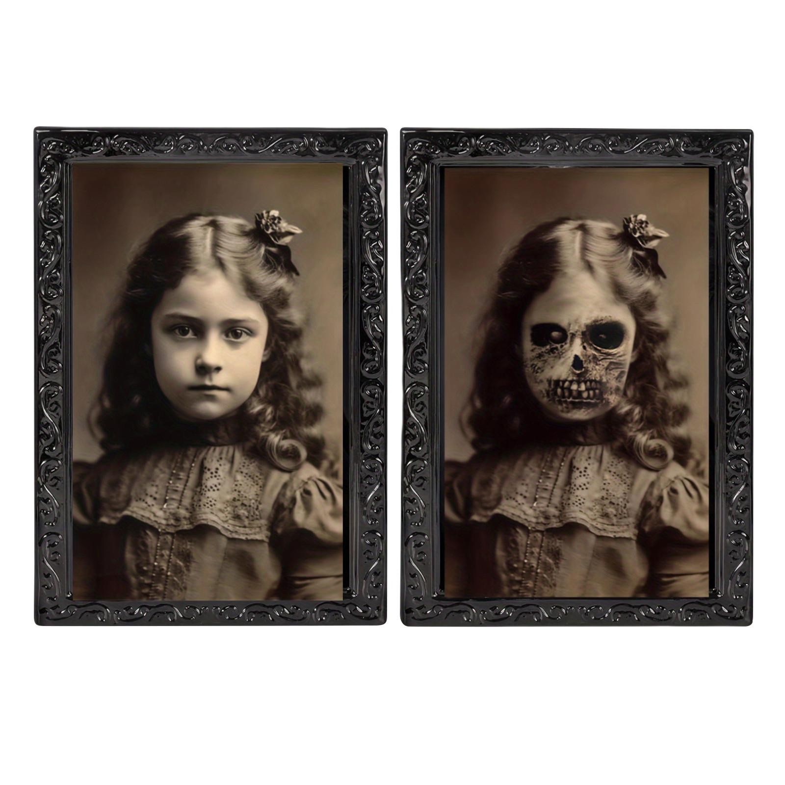 Veränderliches Gesicht Geist Halloween Dekoration Horror Bastelbedarf Party Dekoration Halloween Motto Party Requisiten 3D Geister Bilderrahmen One Size