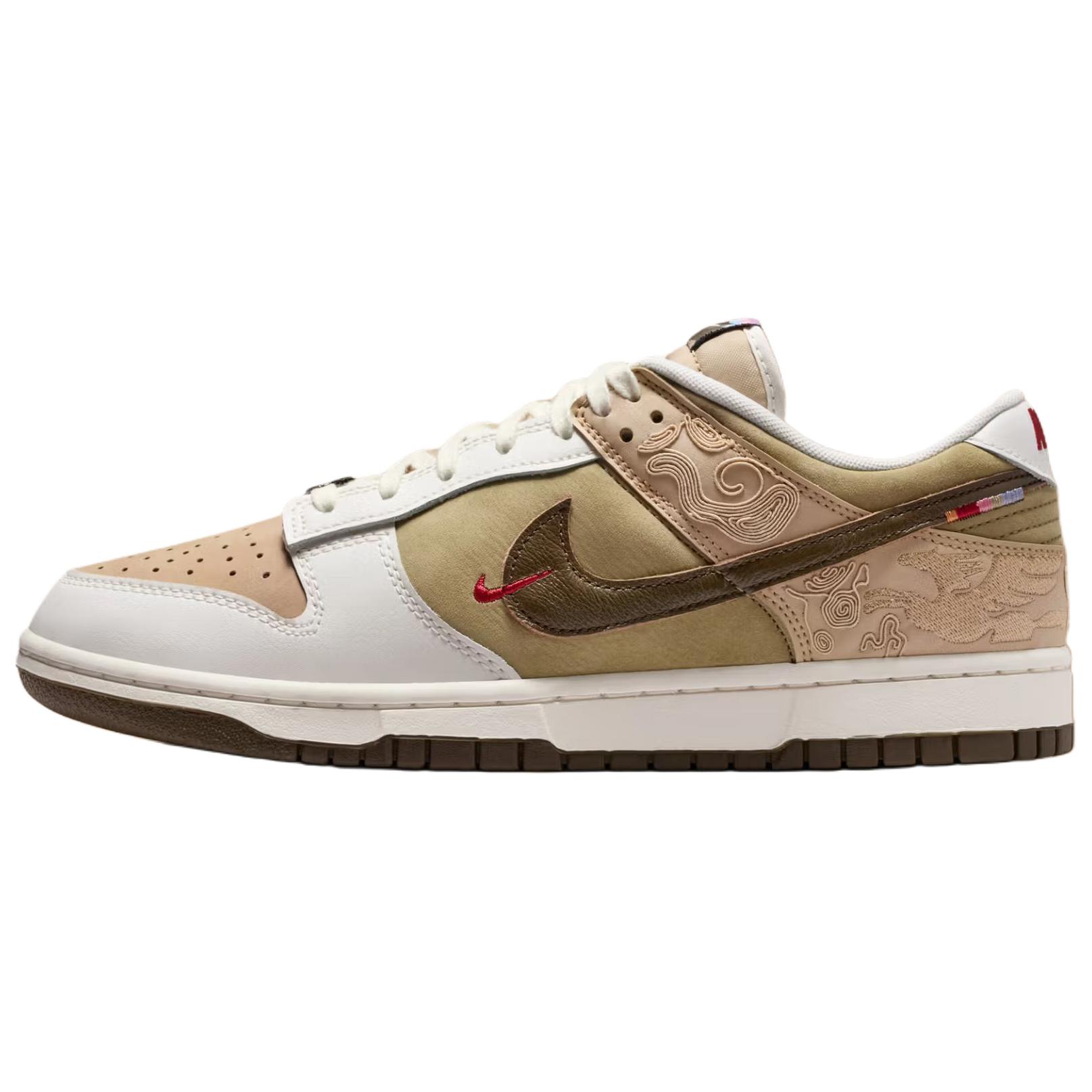 Nike Dunk Low Pegasus Pack - Leinen Phantom Herren Sneaker Mehrfarbig Neutral-Olive Dunkel-Haselnuss IQ1118-220 49.5