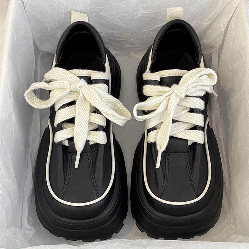 Dad Shoes Schuhe mit kleinem Höhenabsatz Damen Schuhe Dicke Sohle Kuchenförmige Schuhe Damen Neue Schuhe All-Matching Ins Trendige Damen Schuhe 40