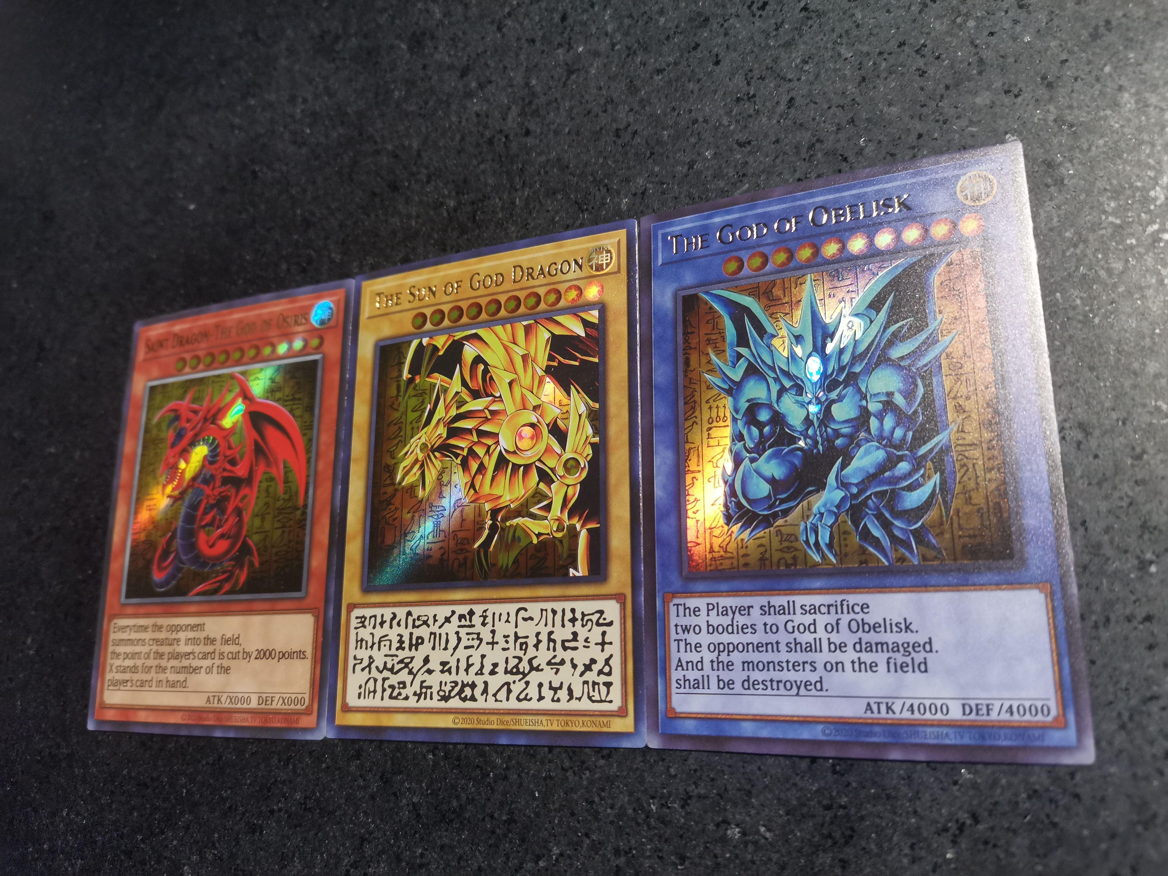 Yu-Gi-Oh! 3 Stück/Set Ägyptischer Gott DIY Selbstgemachtes Kartenset Karten Gaze Flash Anime Spielzeug Geschenk Bunter Flash Perfektes Geschenk