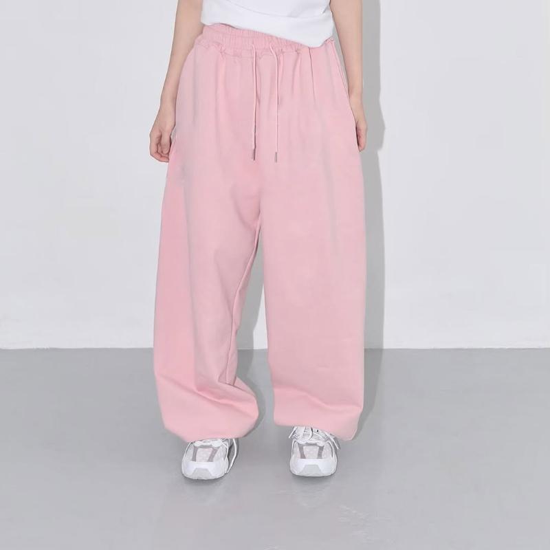 Kordelzug-Jogginghosen mit eng anliegendem Beinabschluss - Lässige High-Waist-Taschen, lockere Sweatpants für Frühling & Herbst - Damenbekleidung - Weicher & bequemer Stoff XXL rosa