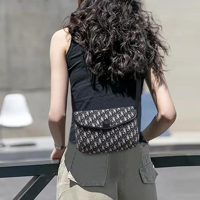 Neue Taschen für Damen, Umhängetaschen, Brusttaschen, Vielseitige und modische Bauchtaschen, Canvas-Achseltaschen black