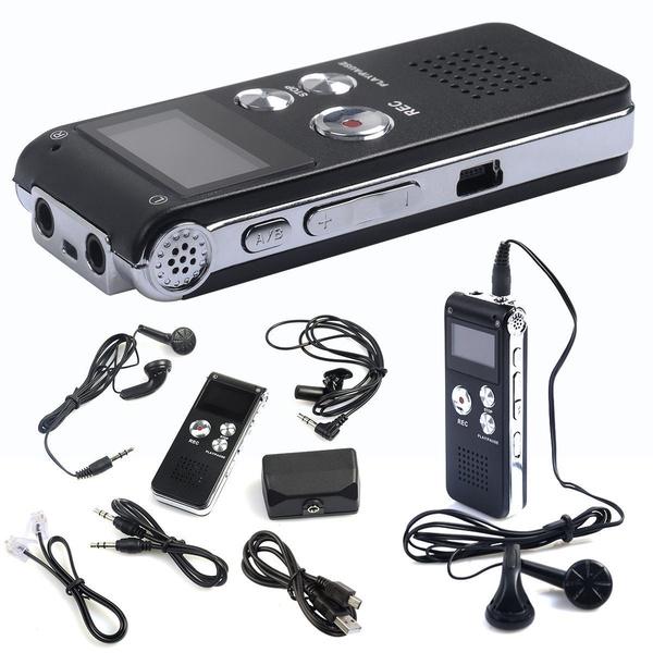 Wiederaufladbarer 8 GB 650 Stunden digitaler Audio-/Sound-/Voice-Recorder, Diktiergerät, MP3-Player