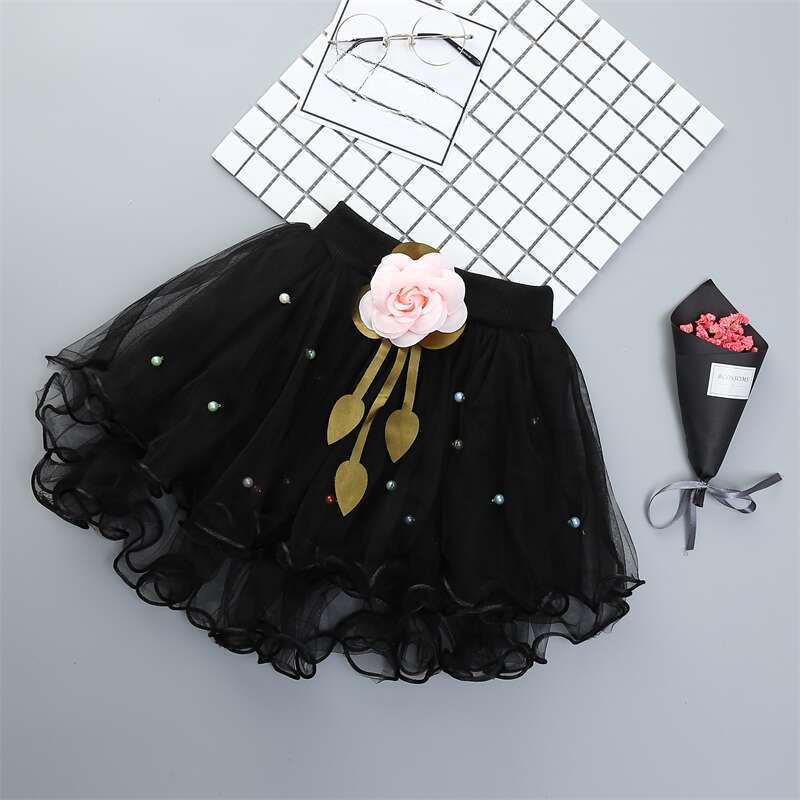 Baby Mädchen Sommerrock Flauschiger Rock Kurzer Rock Mädchen Mesh Rock Kinder Prinzessin Rock 80 schwarz