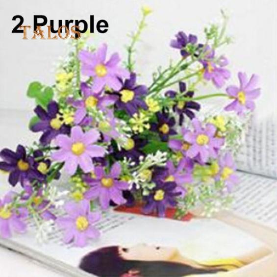 1 Blumenstrauß mit 28 Köpfen, künstliche Kunstblumen, für Zuhause, Café, Hochzeit, Dekoration One Size violett