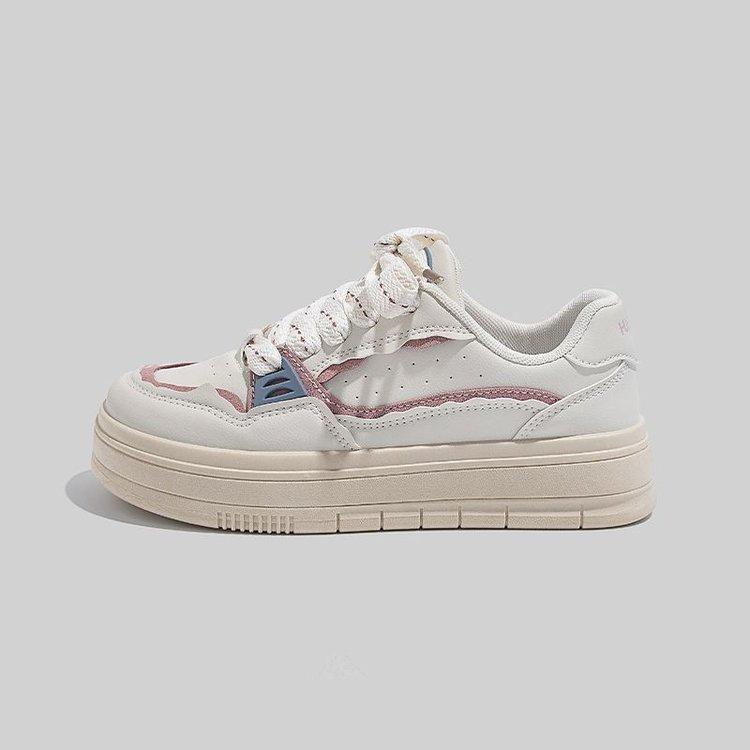 Großhandel Damen Schuhe  Frühling Neue Farbabstimmung Weiche Sohle Weiße Schuhe Mode Special-Interest Sportlich Lässig Borad Schuhe Damen 40