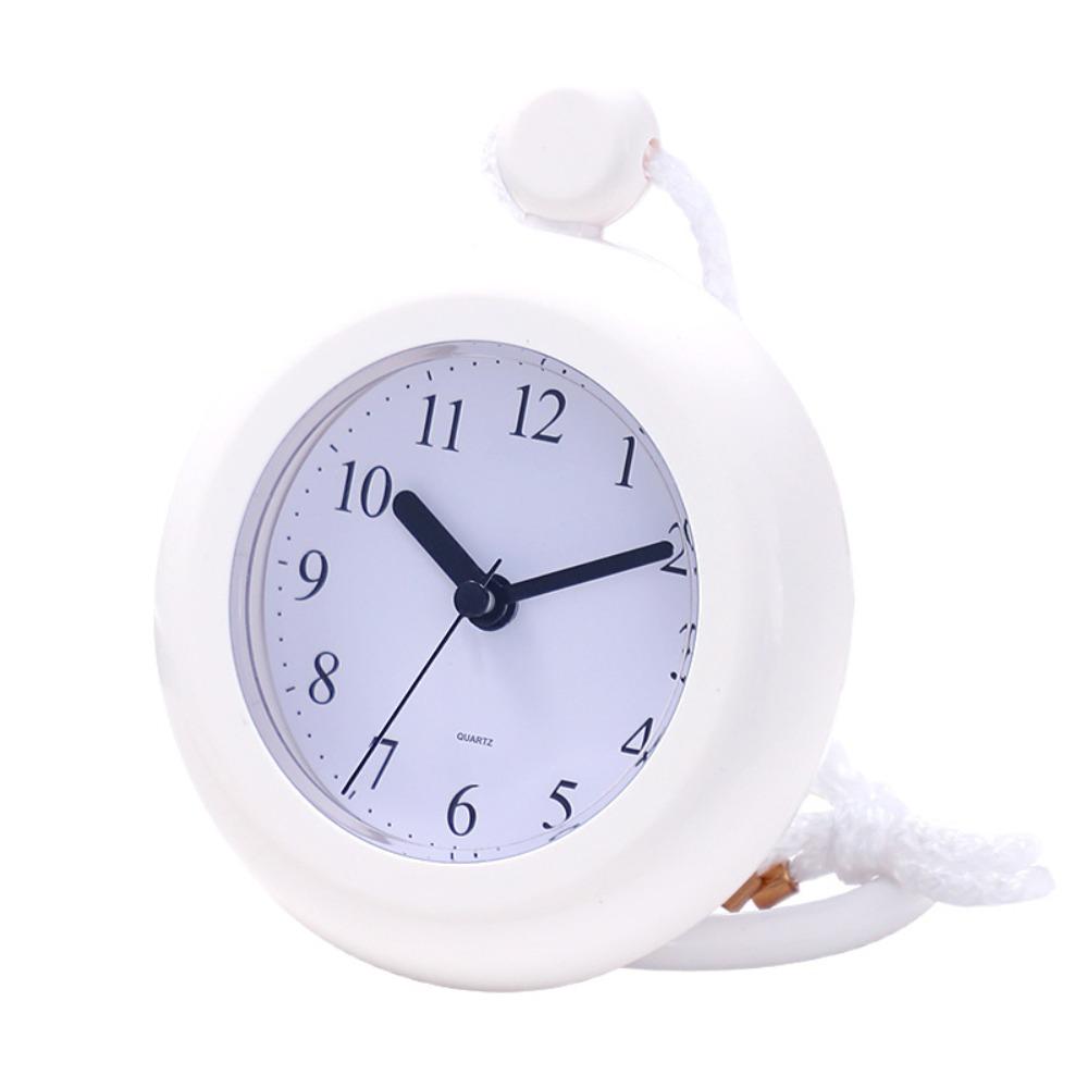 Nylon-Lanyard Wasserdichte Uhr Stiller Uhrwerk Hängende Uhr Moderne Badezimmeruhr Dusch-Timer weiß