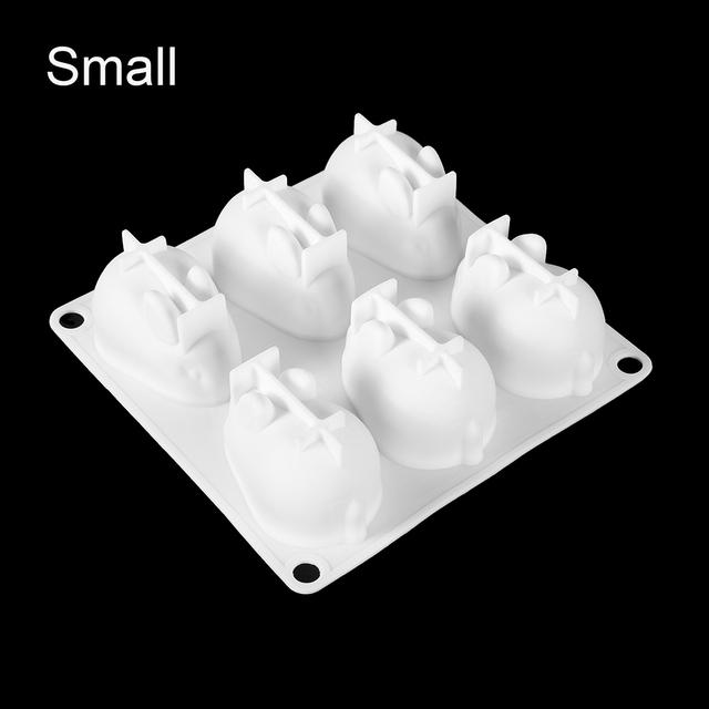 3D Kaninchen Form Silikon Kuchen Form 6-fach Mousse Dessert Backen Hase Form Schokolade Backformen Gebäck Dekorieren DIY Formen small