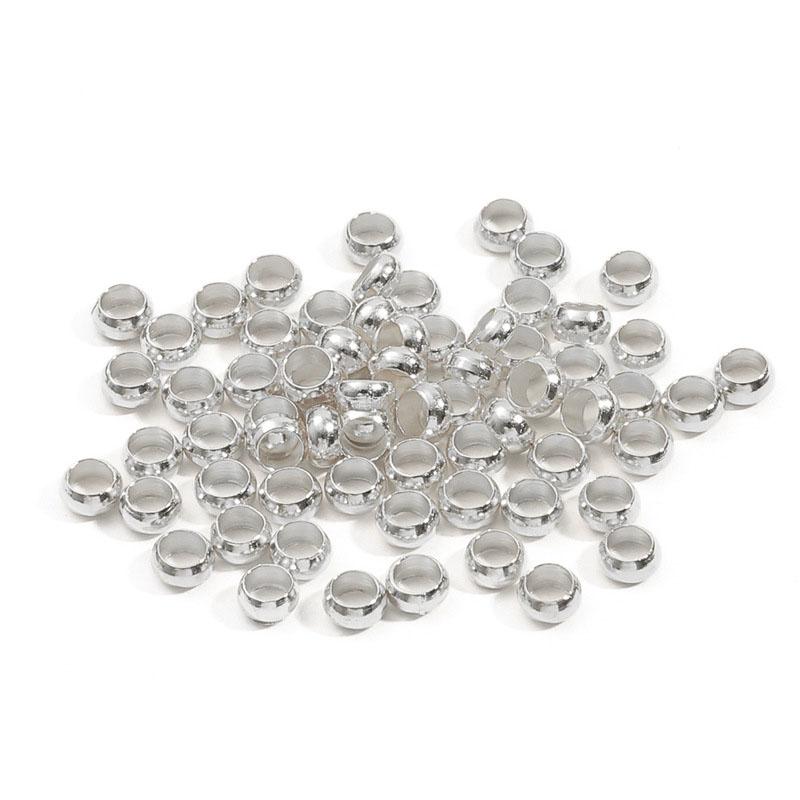 Kreative Stopper Ball Beliebte Erkenntnisse Schmuck Liefert Kupfer Crimp End Perlen Spacer Perlen Hohe Qualität Dia 1,5-4mm Schmuck Machen 100-500 teile/los 3mm 300PCS/Pack weiß