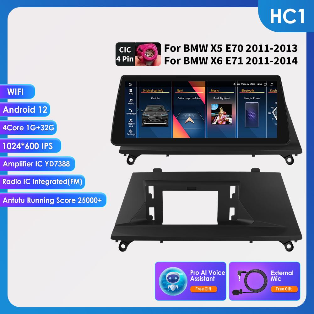Ossuret 10.25 Carplay Android 13 Autoradio für BMW X5 E70 X6 E71 CCC CIC Auto intelligente Systeme Radio GPS Navi Stereo DSP SWC Bluetooth Head Unit HC1 1G 32G AI