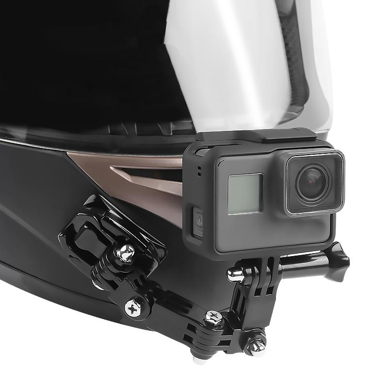 Für GoPro hero6/5/4 Motorrad Helm Kinn Halterung Plattenspieler Taste Montieren Action Cam Zubehör schwarz