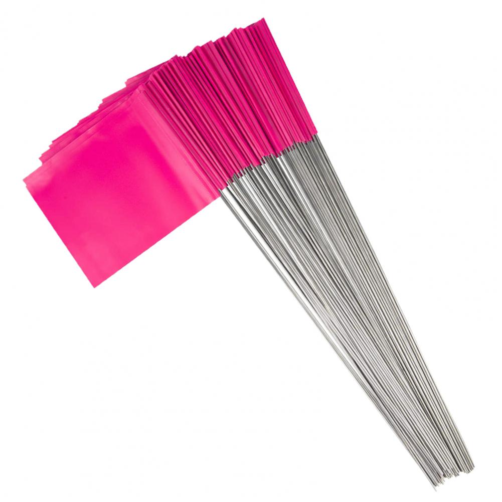 Kleine Hofflaggen, PVC-Markierungsschilder, 100 Stück, wasserdichte PVC-Landschaftsmarkierungsflaggen für Rasensprenger, für die Landschaftsgestaltung für den Hof rosa