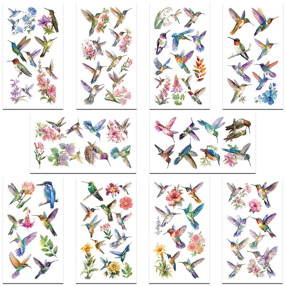 10 Blatt Cartoon Kolibri Tattoo Aufkleber Für Hand Arm Körper Temporäre Falsche Wasserdichte Tattoo Aufkleber Kinder Kreative Geschenke