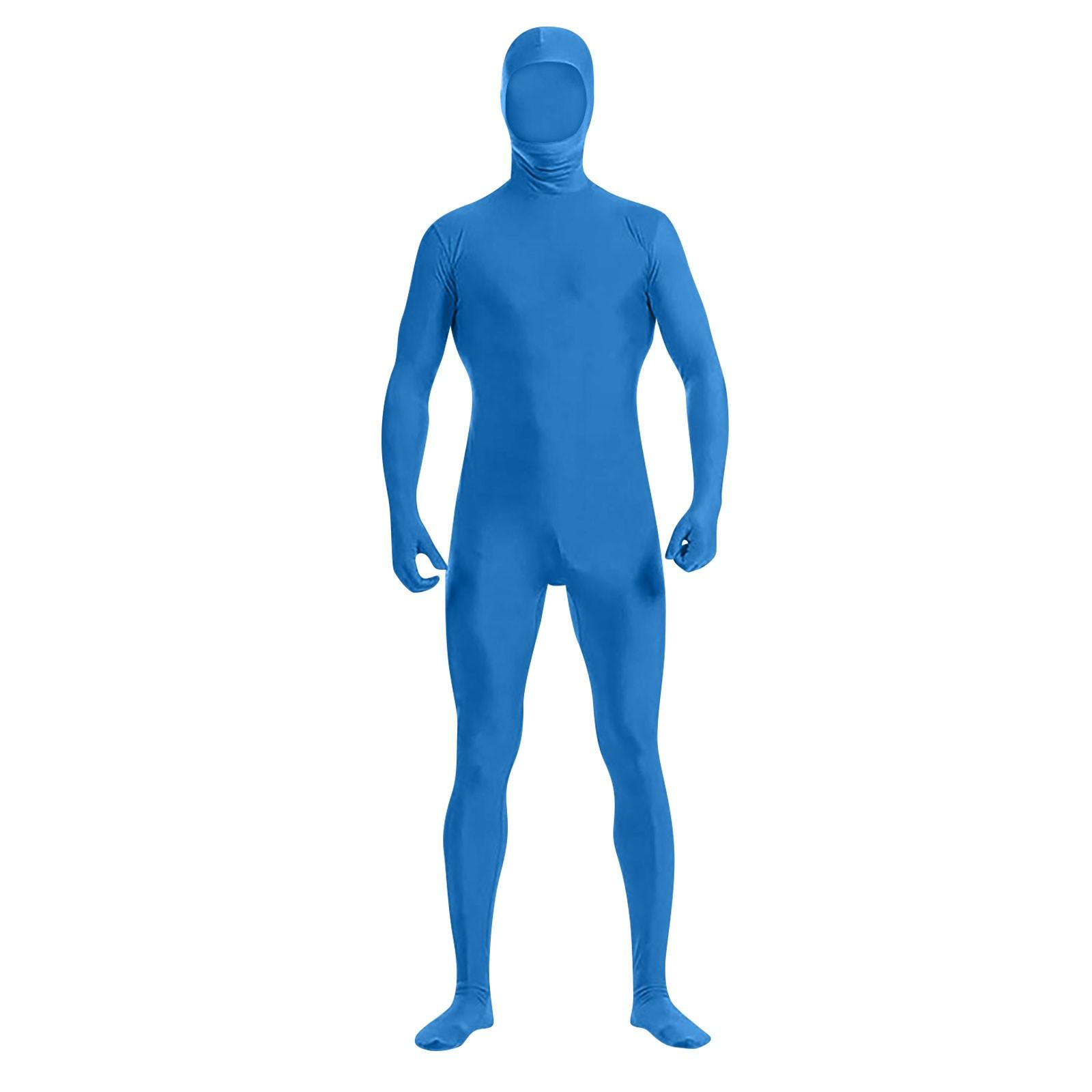 Zentai Anzug Cosplay Turnanzug Ganzkörperbody Green Screen Anzug Halloween Kostüme 170 blau