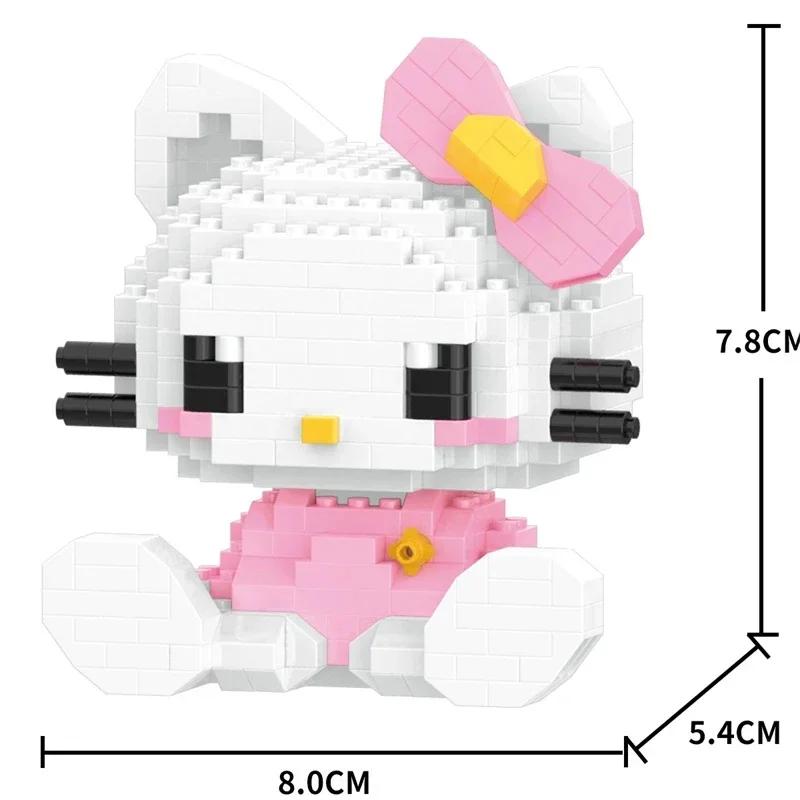 Sanrio Hello Kitty Neuer Baustein Anime-Figur Kuromi Zusammengebaute Spielzeuge Dekoration Ornament Modell Kinderpuzzle Puppen Geschenke no box pink