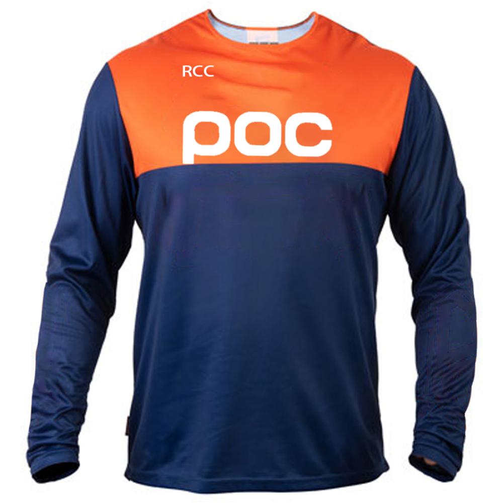 POC Herren Offroad-Radtrikot Downhill Mountainbike DH Shirt MX Motorrad Langarm-T-Shirt L orange