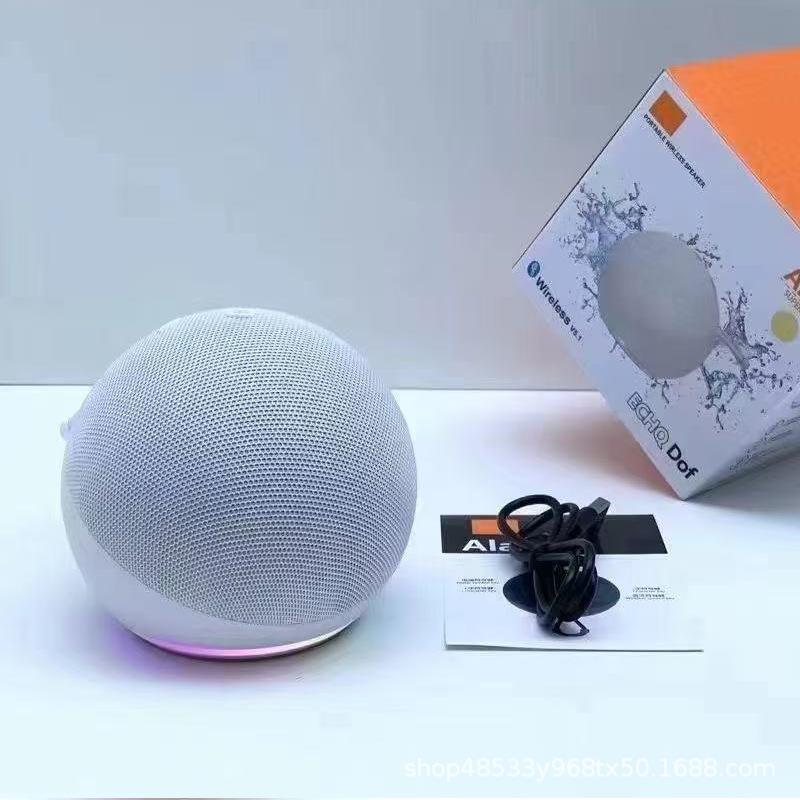Alaxe Kleiner Bluetooth-Lautsprecher Echo Dot 5. Generation Outdoor Kabellos Bluetooth Mini RGB-Lautsprecher Heim-Subwoofer Bluetooth speaker weiß