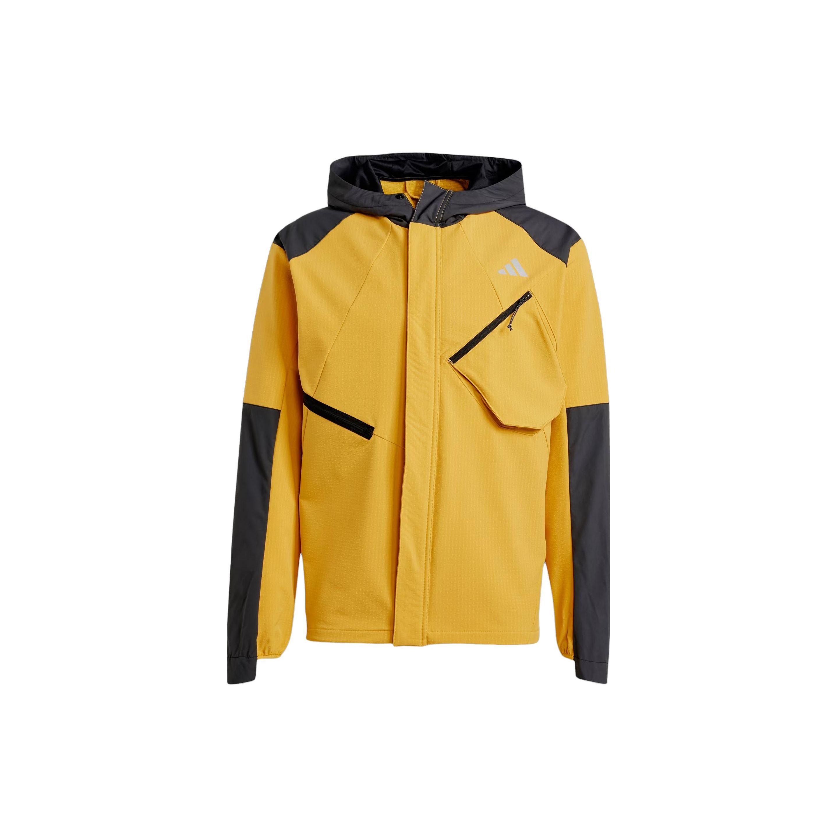 Adidas Ultimate Running Cold.Rdy Kapuzenjacke Colorblock Herrenjacke Gelb IL1968 S
