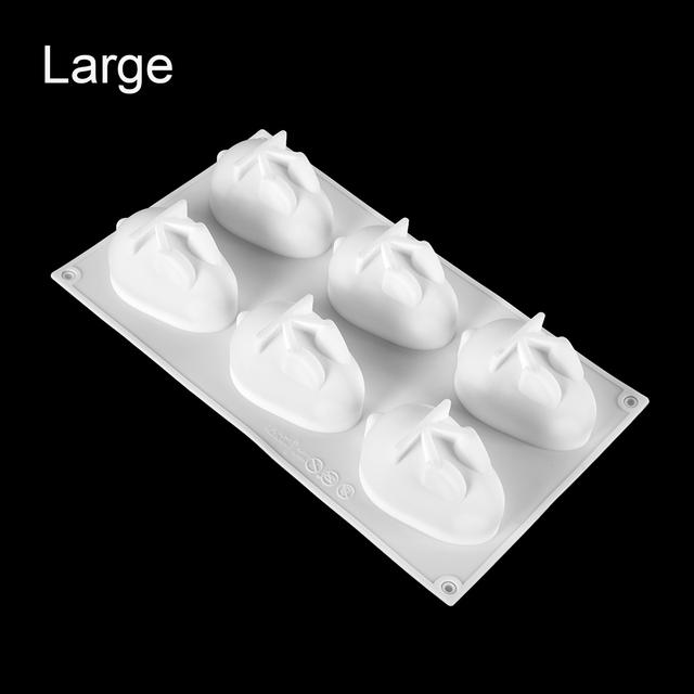 3D Kaninchen Form Silikon Kuchen Form 6-fach Mousse Dessert Backen Hase Form Schokolade Backformen Gebäck Dekorieren DIY Formen large