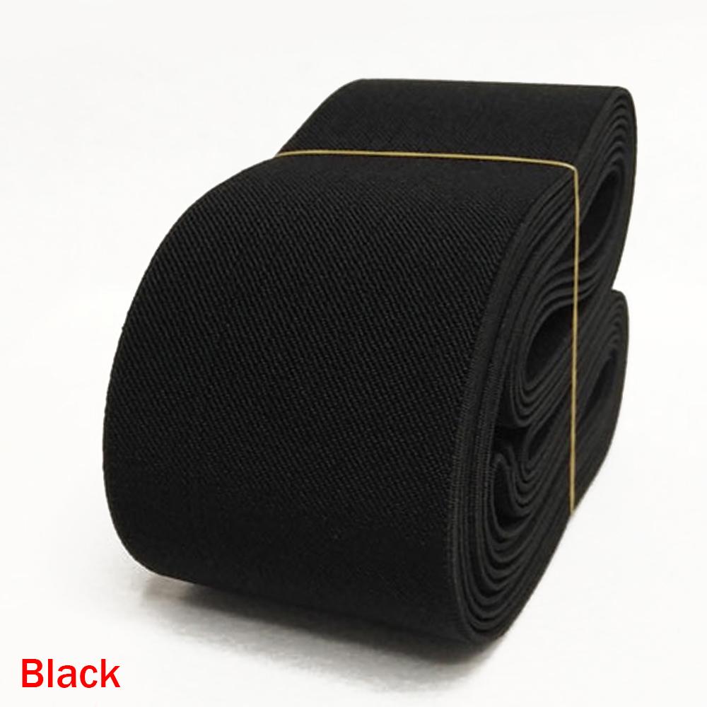 5 cm breites, flaches, elastisches Band, gewebtes Stretchband für Gesichtsmasken, Kostüme, Taillenmanschetten, Kleidung, DIY-Verzierungen, Materialien, Nähen, 5 m schwarz