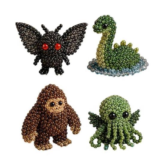 1 Set 3D Perlen-Tier-DIY-Kit, Perlen-Tier-Kunsthandwerk-Kit mit Anleitung, Handgefertigtes Insekten-, Vogel-, Fledermaus-, Bauernhoftier-Perlen-Kit für Erwachsene Anfänger D