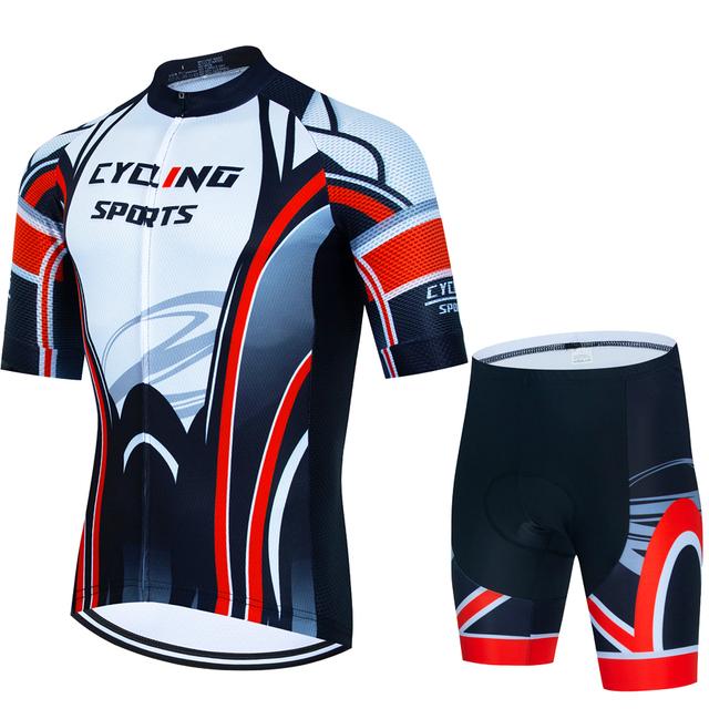CYKLOPEDIA Sportset Herren Fahrradbekleidung 2023 Bike Bib Bluse Fahrradbekleidung Mann Sommerhose Gel Shorts Mtb Tricuta Teams L weiß
