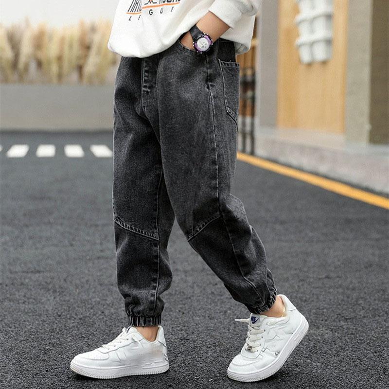 Kinder Baby Jungen Kleidung Jeans Mode Hosen Denim Hosen 5-11 Jahre Kinder Tragen Kleidung Kleinkind Böden 100 schwarz