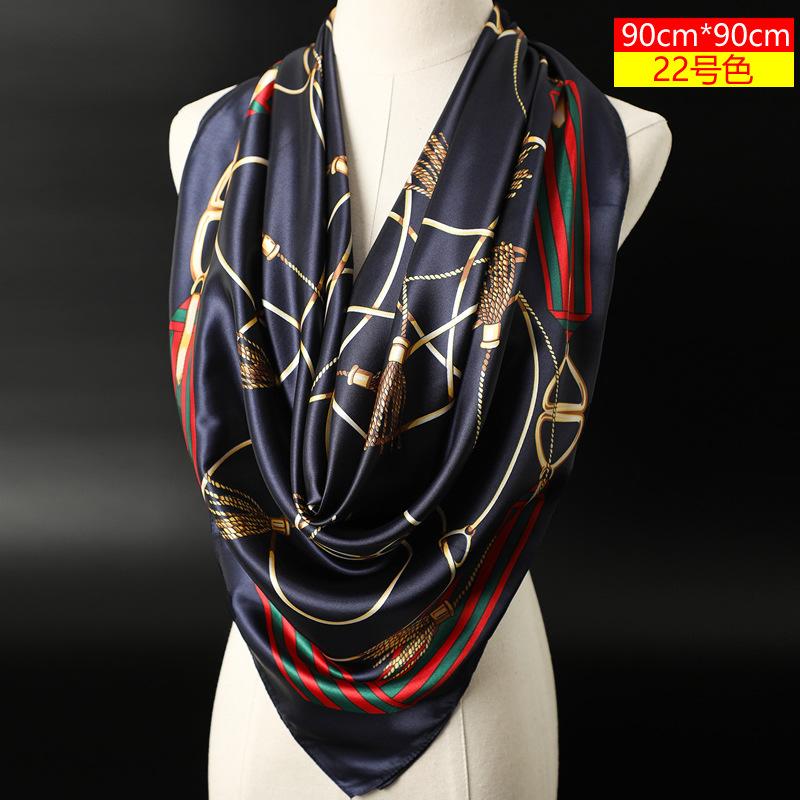 Mode Frauen Schals Quadrat Halstuch Hijab Schals 90*90cm catalina blaue